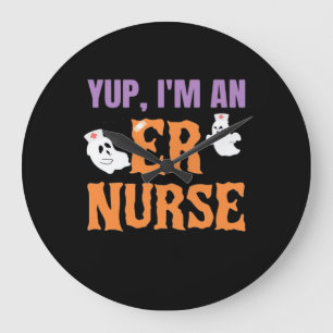 ER Nurse Boo Crew Emergency Room Nurse Halloween C Large Clock