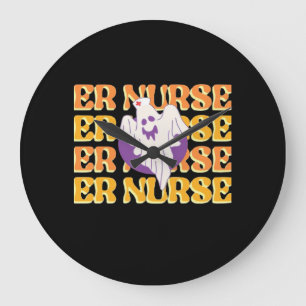 ER Nurse Boo Crew Emergency Room Nurse Halloween C Large Clock