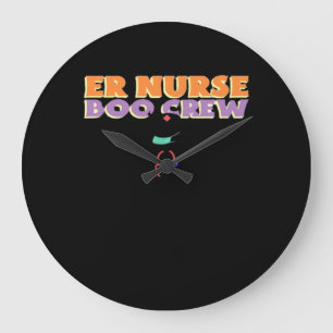 ER Nurse Boo Crew Emergency Room Nurse Halloween C Large Clock