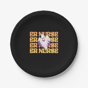 ER Nurse Boo Crew Emergency Room Nurse Halloween C Paper Plate
