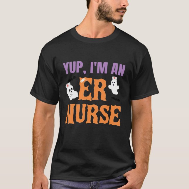 ER Nurse Boo Crew Emergency Room Nurse Halloween C T-Shirt (Front)