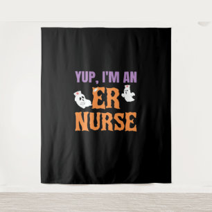 ER Nurse Boo Crew Emergency Room Nurse Halloween C Tapestry