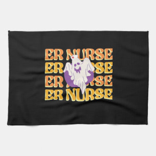 ER Nurse Boo Crew Emergency Room Nurse Halloween C Tea Towel