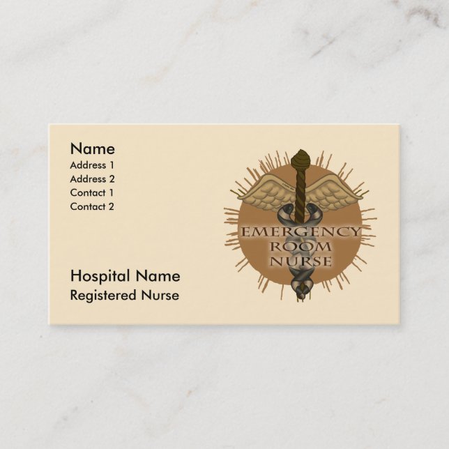  ER Nurse Caduceus Appointment Card (Front)