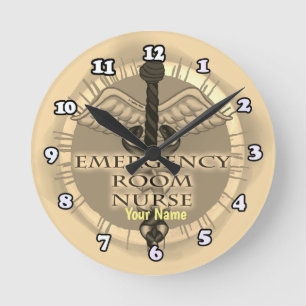 ER Nurse Caduceus  Round Clock