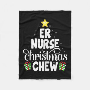 Er Nurse Christmas Crew Funny Nursing Medical Nurs Fleece Blanket
