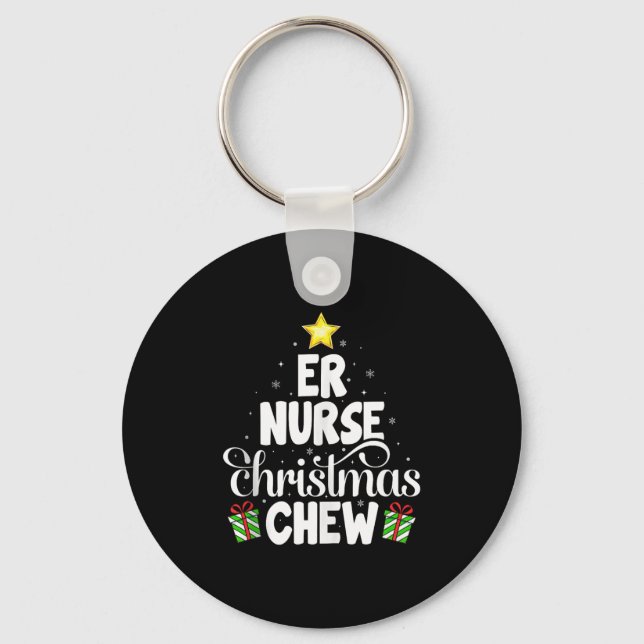 Er Nurse Christmas Crew Funny Nursing Medical Nurs Key Ring (Front)