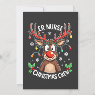 ER Nurse Christmas Crew Nursing Xmas Santa  Holiday Card