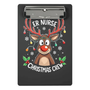 ER Nurse Christmas Crew Nursing Xmas Santa  Mini Clipboard