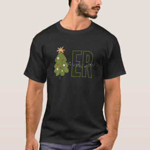 ER Nurse Christmas Lights Emergency Department ER  T-Shirt