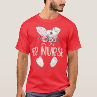 ER Nurse Easter Nurse Floral Bunny  T-Shirt