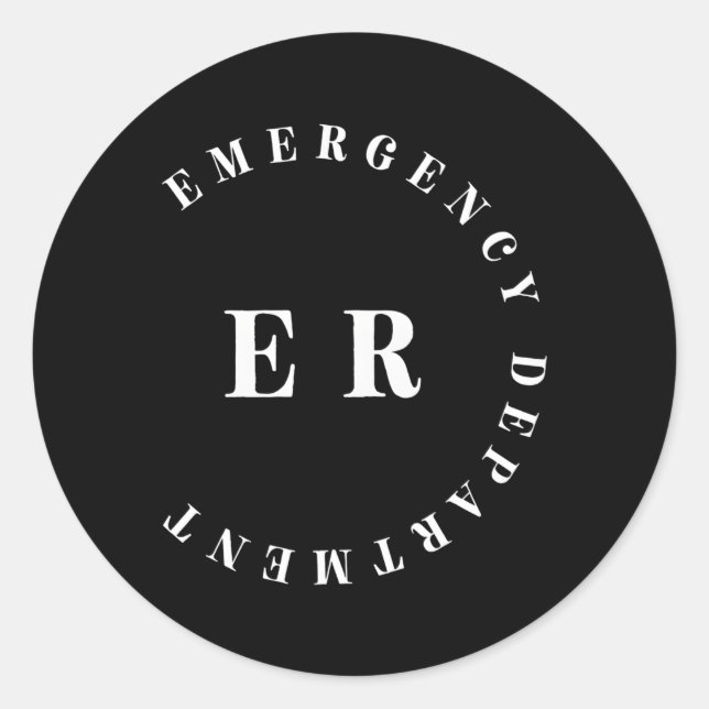 Er Nurse Emergency Dept Emergency Room Healthcare Classic Round Sticker (Front)
