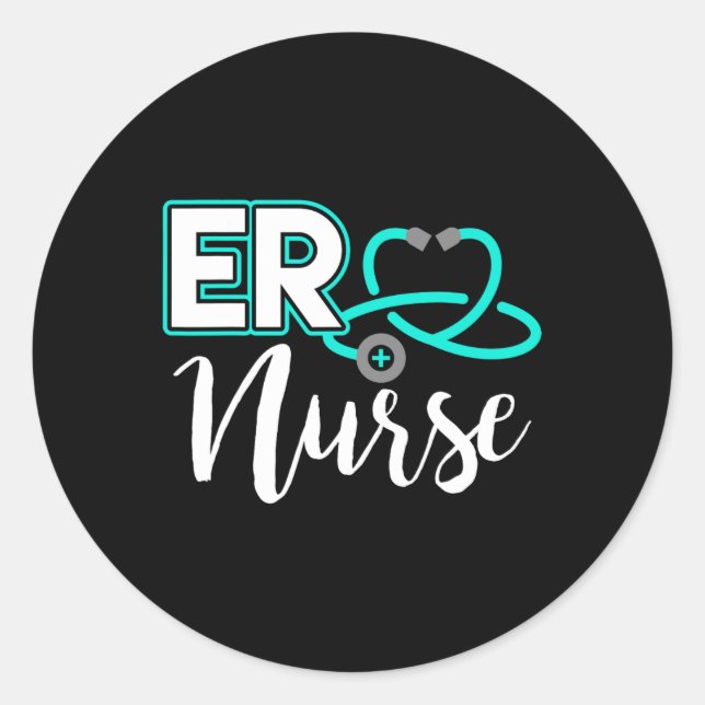 Er Nurse Emergency Room Medical Nursing School Bir Classic Round Sticker (Front)