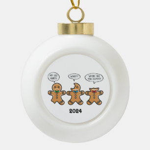 ER Nurse Gingerbread Man Ceramic Ball Christmas Ornament