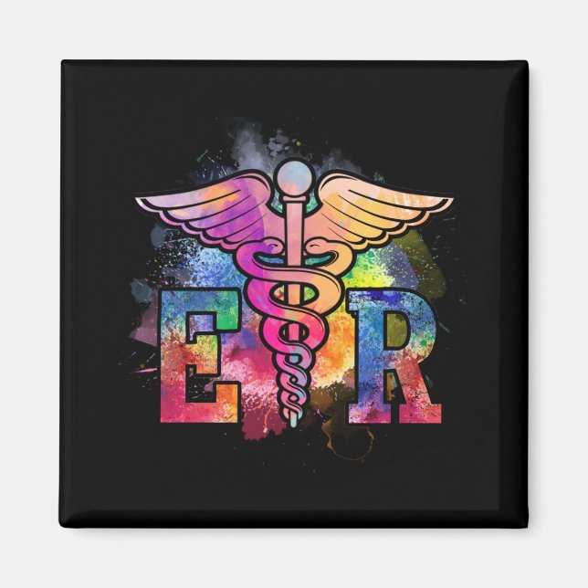 ER Nurse Illustration Design Emergency Nurses Day Magnet (Front)
