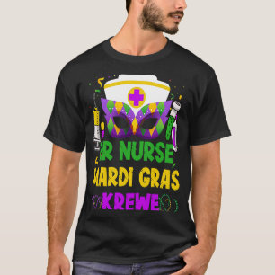 ER Nurse Krewe  Mardi Gras Nursing Mask Carnival W T-Shirt