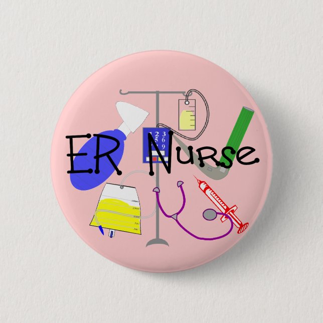 ER Nurse Medical Equipment Design 6 Cm Round Badge (Front)