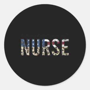 ER Nurse Patriotic Memorial Day 4th of July Classic Round Sticker