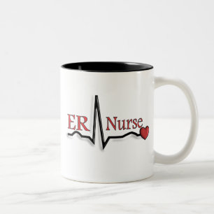 ER Nurse QRS Design Two-Tone Coffee Mug