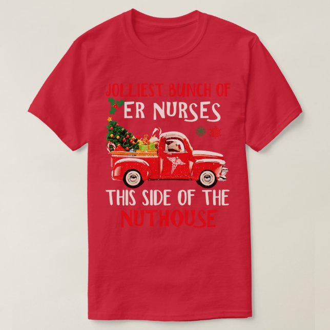 ER Nurse Red Truck Merry Christmas Sweater Happy H (Design Front)