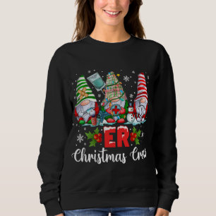 ER Nurse Squad Gnomies Nurse Christmas Gnomes Crew Sweatshirt