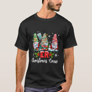 Er Nurse Squad Gnomies Nurse Christmas Gnomes Crew T-Shirt