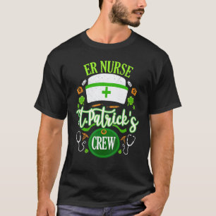 Er Nurse St Patrick S Day Crew Shamrock Matching T-Shirt