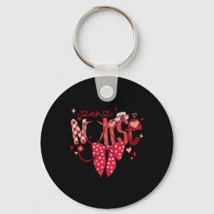 Er Nurse Stethoscope Coquette Bow Heart Valentine Key Ring
