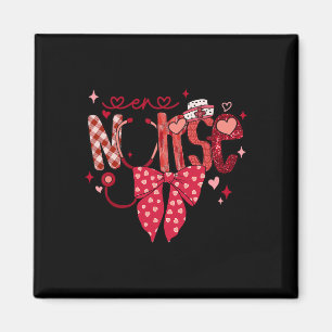 Er Nurse Stethoscope Coquette Bow Heart Valentine  Magnet