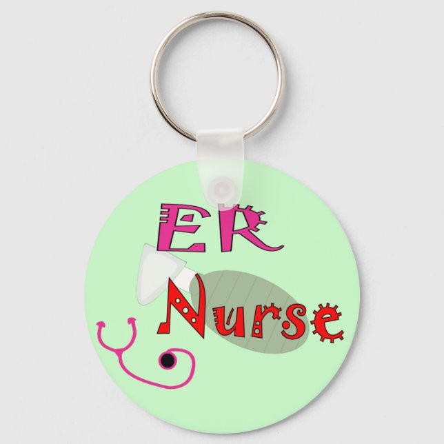 ER Nurse T-shirts & Gifts Key Ring (Front)