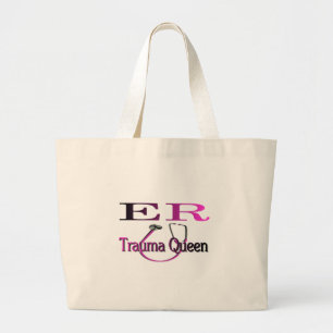 ER Nurse "Trauma Queen" Shirt/Gifts Large Tote Bag