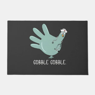 ER Nurse Turkey Gobble Squad ER Nurse Thanksgiving Doormat