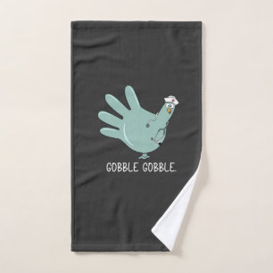ER Nurse Turkey Gobble Squad ER Nurse Thanksgiving Hand Towel
