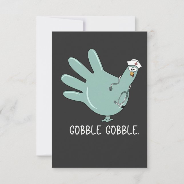 ER Nurse Turkey Gobble Squad ER Nurse Thanksgiving Invitation (Front)