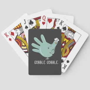 ER Nurse Turkey Gobble Squad ER Nurse Thanksgiving Playing Cards