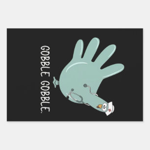 ER Nurse Turkey Gobble Squad ER Nurse Thanksgiving Wrapping Paper Sheet