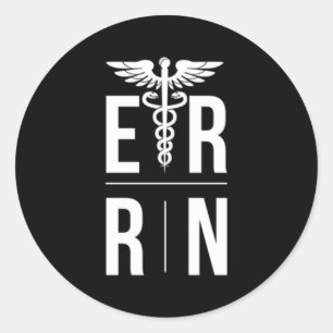 Er Rn Emergency Room Nurse Er Nurse Emergency Nurs Classic Round Sticker