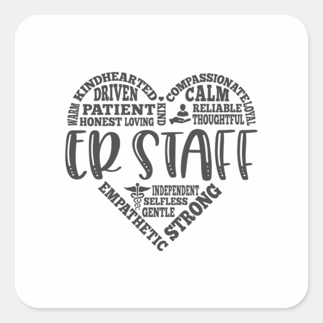 ER Staff, emergency department Staff Square Sticker (Front)