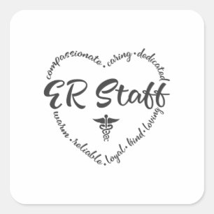 ER Staff, emergency department Staff Square Sticker
