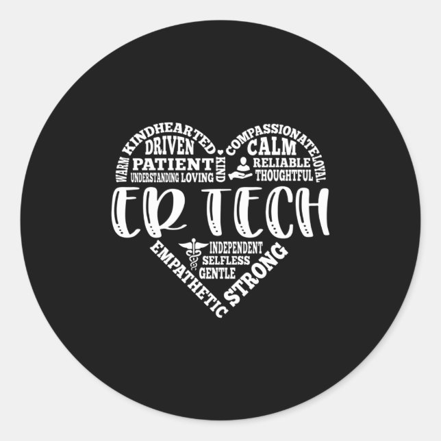 ER Tech, emergency room tech or dept Classic Round Sticker (Front)