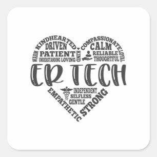 ER Tech, emergency room tech or dept Square Sticker