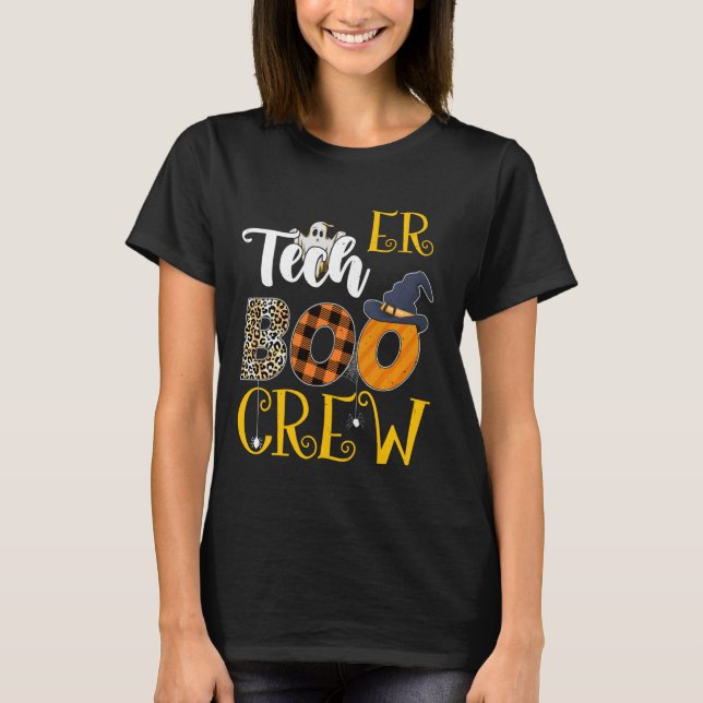 ER Tech Leopard Emergency Room Tech Halloween Boo  T-Shirt (Front)