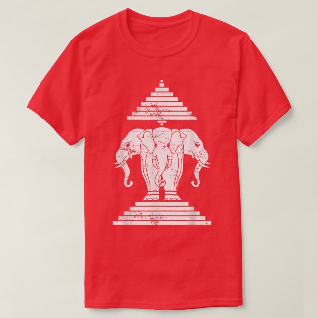 Erawan Sabaidi Greeting 3 Headed Elephant Kingdom  T-Shirt (Design Front)
