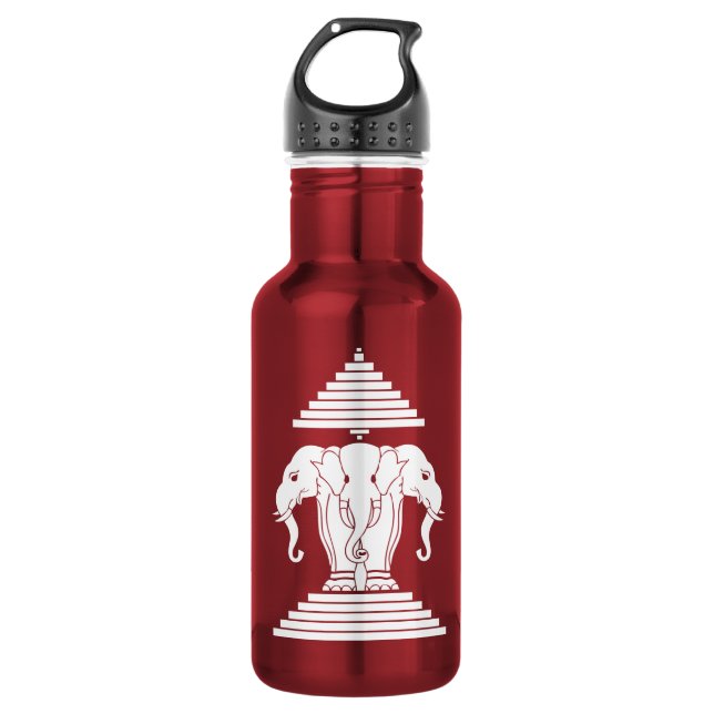 Erawan Three Headed Elephant Lao / Laos Flag 532 Ml Water Bottle (Front)