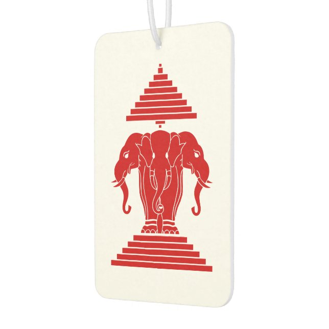Erawan Three Headed Elephant Lao / Laos Flag Car Air Freshener (Left)
