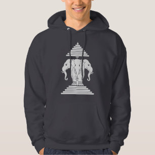 Erawan Three Headed Elephant Lao / Laos Flag Hoodie