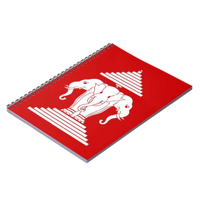 Erawan Three Headed Elephant Lao / Laos Flag Notebook (Left Side)