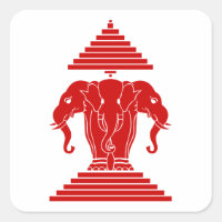 Erawan Three Headed Elephant Lao / Laos Flag
