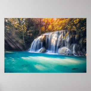 Erawan Waterfall in Kanjanaburi Province Thailand Poster
