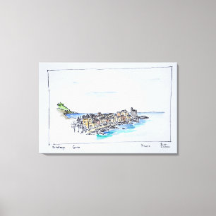 Erbalunga & the Mediterranean   Corsica, France Canvas Print